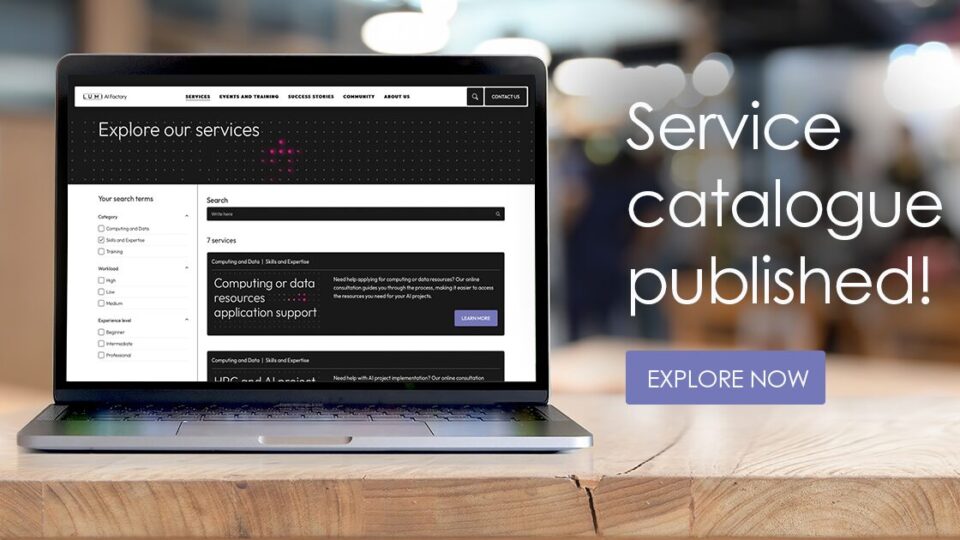 Service catalogue is published